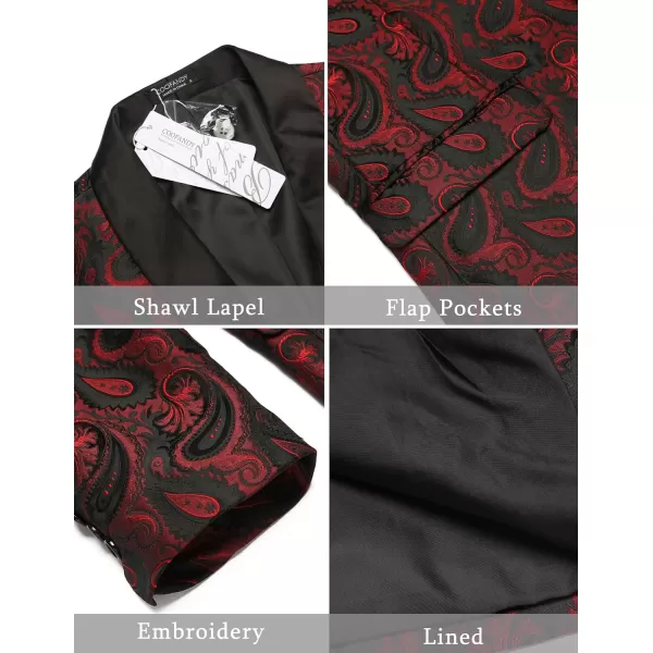 COOFANDY Mens Floral Tuxedo Jacket Paisley Shawl Lapel Suit Blazer Jacket for Dinner,Prom,Wedding