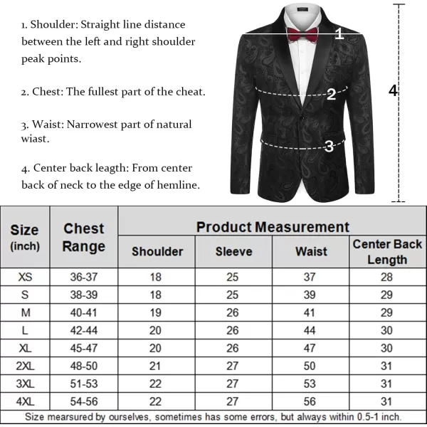 COOFANDY Mens Floral Tuxedo Jacket Paisley Shawl Lapel Suit Blazer Jacket for Dinner,Prom,Wedding