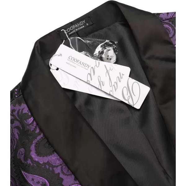COOFANDY Mens Floral Tuxedo Jacket Paisley Shawl Lapel Suit Blazer Jacket for Dinner,Prom,Wedding