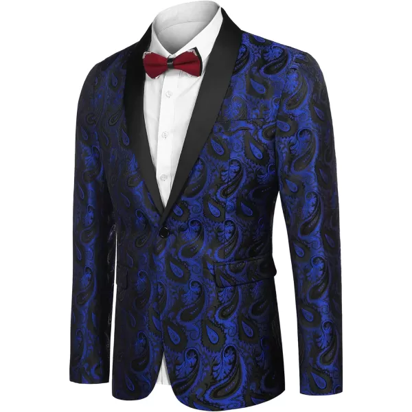 COOFANDY Mens Floral Tuxedo Jacket Paisley Shawl Lapel Suit Blazer Jacket for Dinner,Prom,Wedding