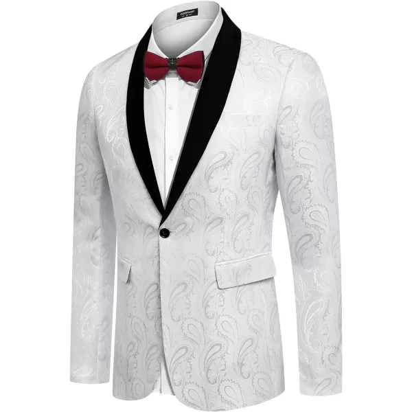 COOFANDY Mens Floral Tuxedo Jacket Paisley Shawl Lapel Suit Blazer Jacket for Dinner,Prom,Wedding