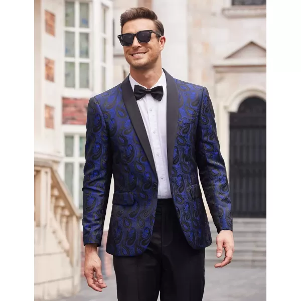 COOFANDY Mens Floral Tuxedo Jacket Paisley Shawl Lapel Suit Blazer Jacket for Dinner,Prom,Wedding