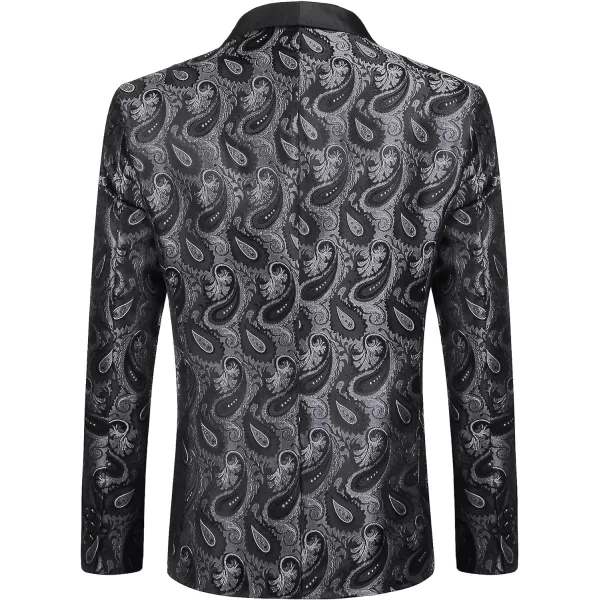 COOFANDY Mens Floral Tuxedo Jacket Paisley Shawl Lapel Suit Blazer Jacket for Dinner,Prom,Wedding
