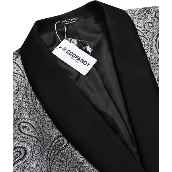 COOFANDY Mens Floral Tuxedo Jacket Paisley Shawl Lapel Suit Blazer Jacket for Dinner,Prom,Wedding