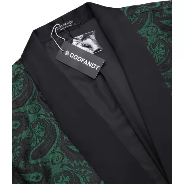 COOFANDY Mens Floral Tuxedo Jacket Paisley Shawl Lapel Suit Blazer Jacket for Dinner,Prom,Wedding