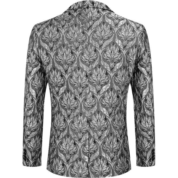 COOFANDY Men's Floral Tuxedo Jacket Rose Embroidered Suit Jacket Wedding Prom Dinner Party Blazer