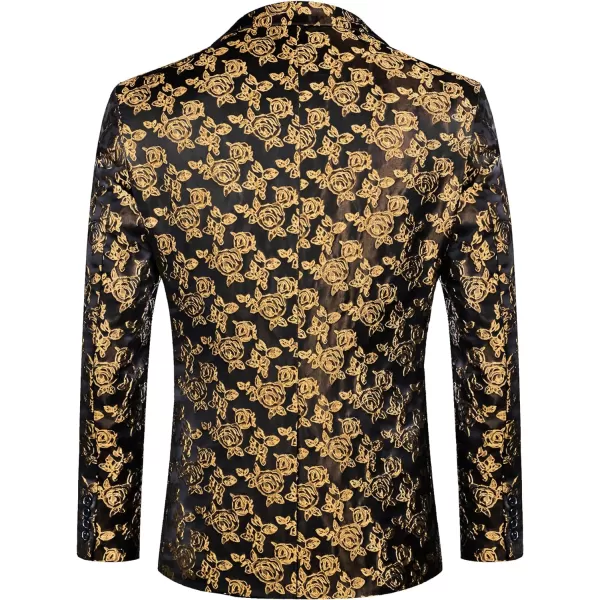 COOFANDY Men's Floral Tuxedo Jacket Rose Embroidered Suit Jacket Wedding Prom Dinner Party Blazer