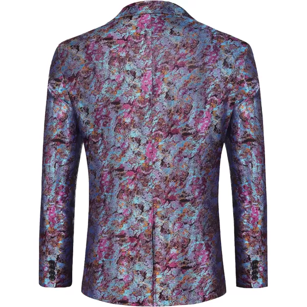 COOFANDY Men's Floral Tuxedo Jacket Rose Embroidered Suit Jacket Wedding Prom Dinner Party Blazer