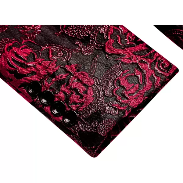 COOFANDY Men's Floral Tuxedo Jacket Rose Embroidered Suit Jacket Wedding Prom Dinner Party Blazer