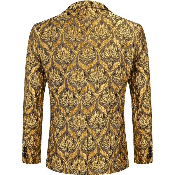 COOFANDY Men's Floral Tuxedo Jacket Rose Embroidered Suit Jacket Wedding Prom Dinner Party Blazer