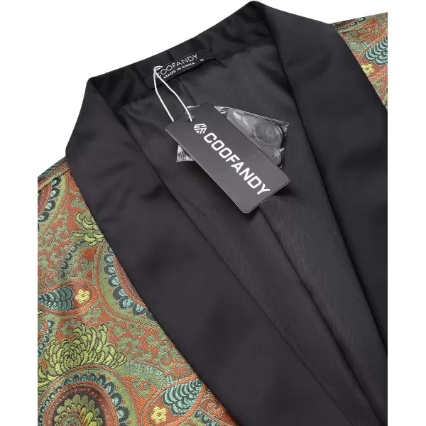 COOFANDY Men's Floral Tuxedo Jacket Slim Fit Luxury Embroidered Dress Suit Jacket for Party Dinner Wedding