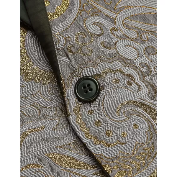 COOFANDY Men's Floral Tuxedo Jacket Slim Fit Luxury Embroidered Dress Suit Jacket for Party Dinner Wedding