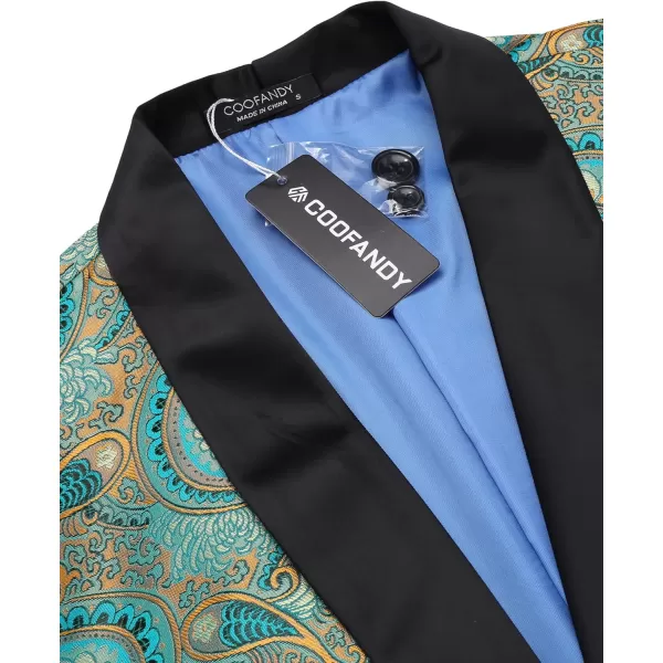 COOFANDY Men's Floral Tuxedo Jacket Slim Fit Luxury Embroidered Dress Suit Jacket for Party Dinner Wedding