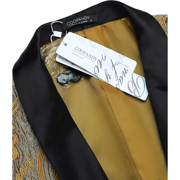 COOFANDY Men's Floral Tuxedo Jacket Slim Fit Luxury Embroidered Dress Suit Jacket for Party Dinner Wedding
