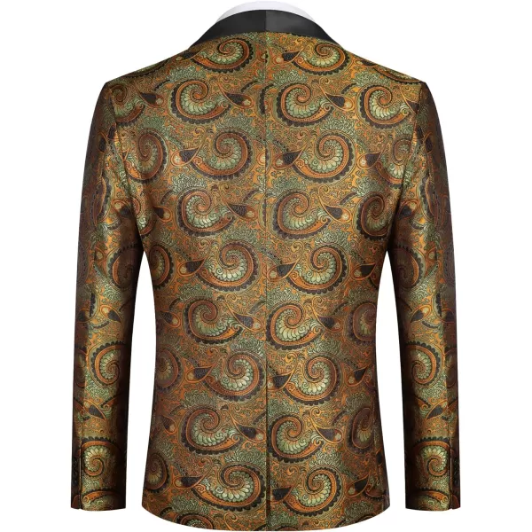 COOFANDY Men's Floral Tuxedo Jacket Slim Fit Luxury Embroidered Dress Suit Jacket for Party Dinner Wedding