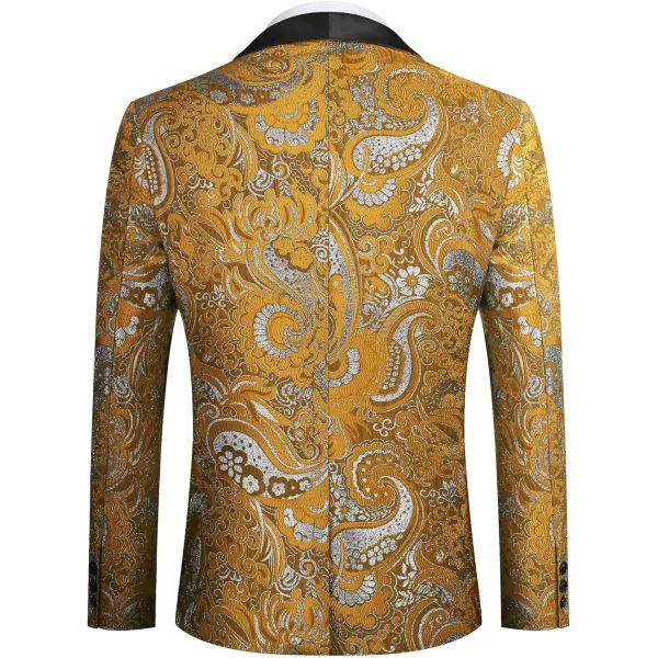 COOFANDY Men's Floral Tuxedo Jacket Slim Fit Luxury Embroidered Dress Suit Jacket for Party Dinner Wedding