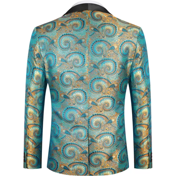 COOFANDY Men's Floral Tuxedo Jacket Slim Fit Luxury Embroidered Dress Suit Jacket for Party Dinner Wedding