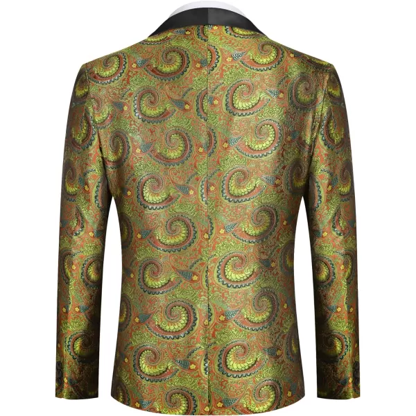 COOFANDY Men's Floral Tuxedo Jacket Slim Fit Luxury Embroidered Dress Suit Jacket for Party Dinner Wedding