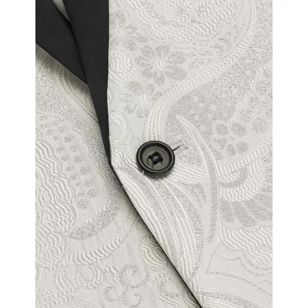 COOFANDY Men's Floral Tuxedo Jacket Slim Fit Luxury Embroidered Dress Suit Jacket for Party Dinner Wedding