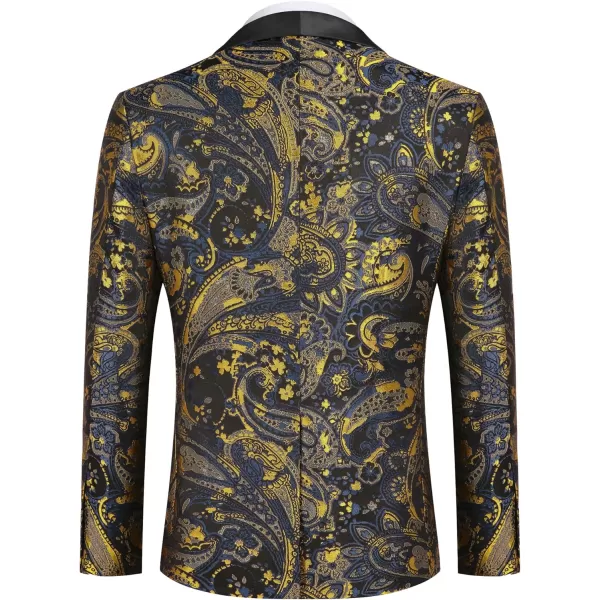 COOFANDY Men's Floral Tuxedo Jacket Slim Fit Luxury Embroidered Dress Suit Jacket for Party Dinner Wedding