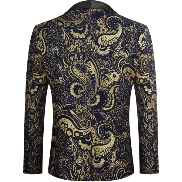 COOFANDY Men's Floral Tuxedo Jacket Slim Fit Luxury Embroidered Dress Suit Jacket for Party Dinner Wedding