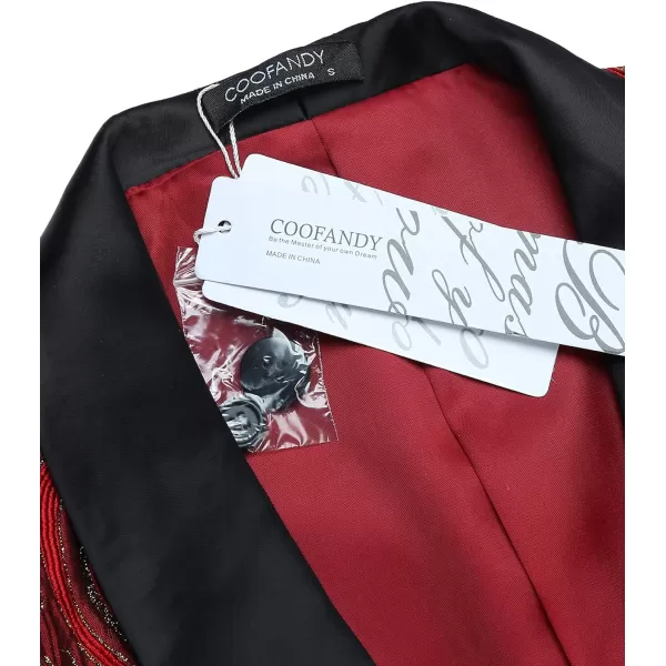 COOFANDY Men's Floral Tuxedo Jacket Slim Fit Luxury Embroidered Dress Suit Jacket for Party Dinner Wedding