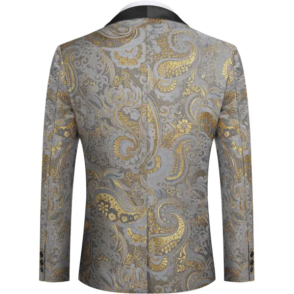 COOFANDY Men's Floral Tuxedo Jacket Slim Fit Luxury Embroidered Dress Suit Jacket for Party Dinner Wedding