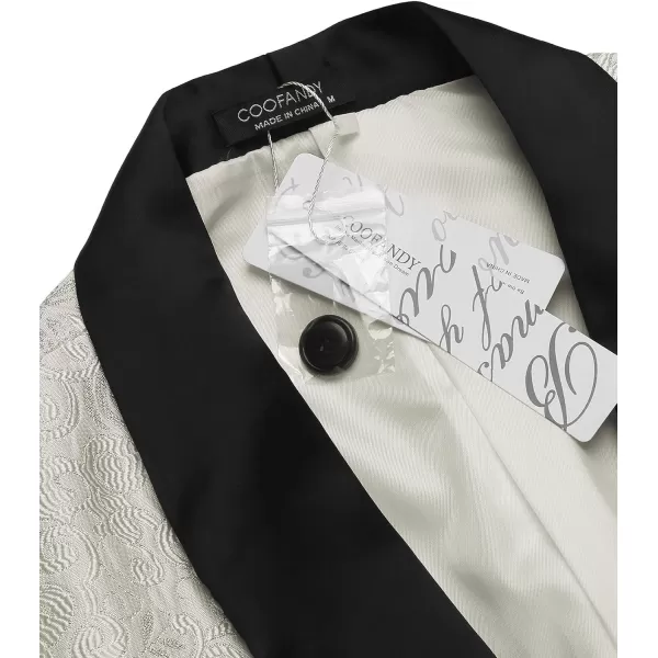COOFANDY Men's Floral Tuxedo Jacket Slim Fit Luxury Embroidered Dress Suit Jacket for Party Dinner Wedding