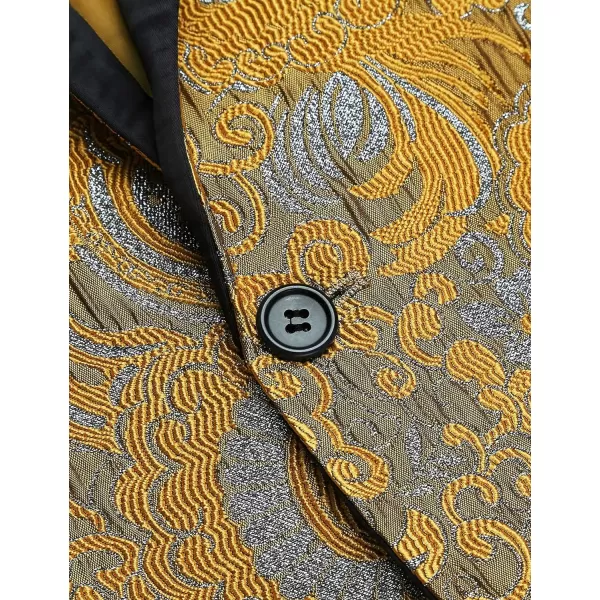 COOFANDY Men's Floral Tuxedo Jacket Slim Fit Luxury Embroidered Dress Suit Jacket for Party Dinner Wedding