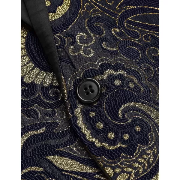 COOFANDY Men's Floral Tuxedo Jacket Slim Fit Luxury Embroidered Dress Suit Jacket for Party Dinner Wedding