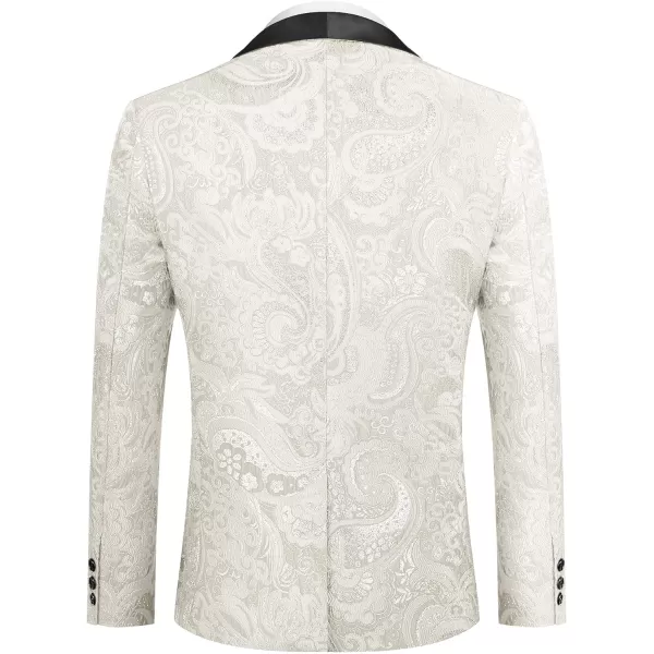 COOFANDY Men's Floral Tuxedo Jacket Slim Fit Luxury Embroidered Dress Suit Jacket for Party Dinner Wedding