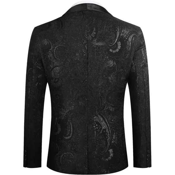 COOFANDY Men's Floral Tuxedo Jacket Slim Fit Luxury Embroidered Dress Suit Jacket for Party Dinner Wedding