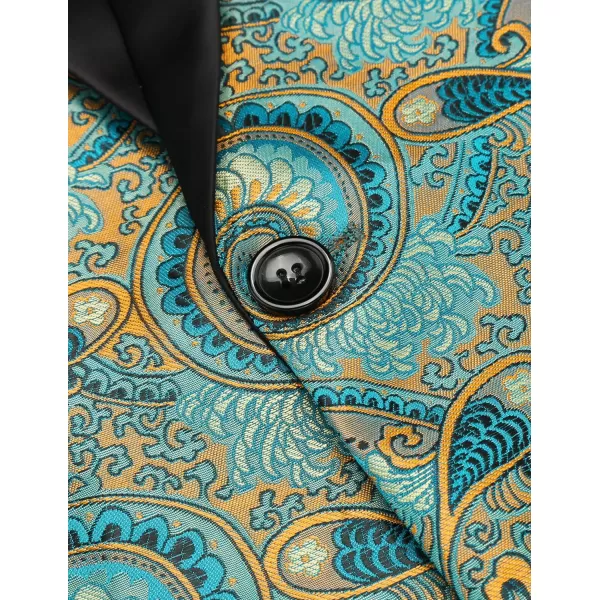 COOFANDY Men's Floral Tuxedo Jacket Slim Fit Luxury Embroidered Dress Suit Jacket for Party Dinner Wedding