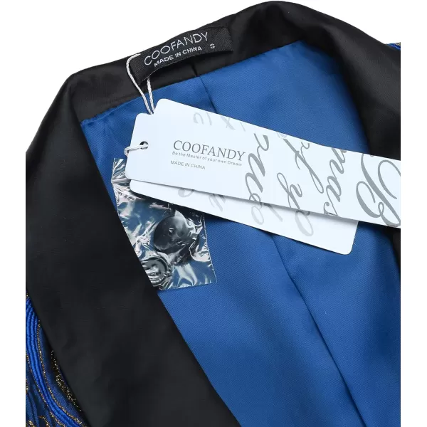 COOFANDY Men's Floral Tuxedo Jacket Slim Fit Luxury Embroidered Dress Suit Jacket for Party Dinner Wedding