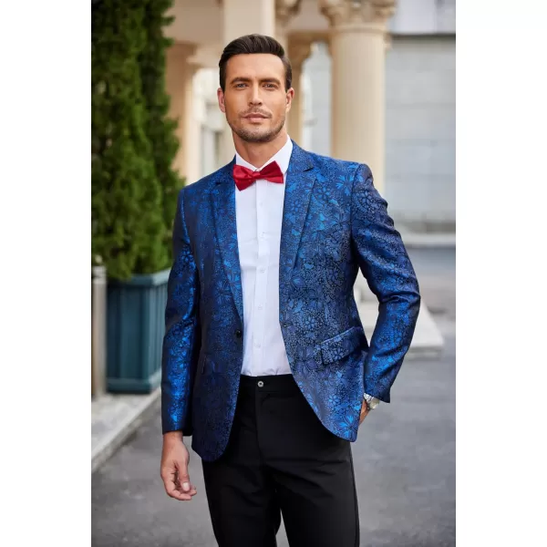 COOFANDY Mens Floral Tuxedo Jackets Slim Fit Suit Blazer Jacket for Dinner Prom Wedding