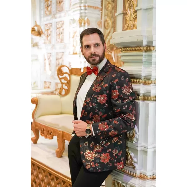 COOFANDY Mens Floral Tuxedo Jackets Slim Fit Suit Blazer Jacket for Dinner Prom Wedding