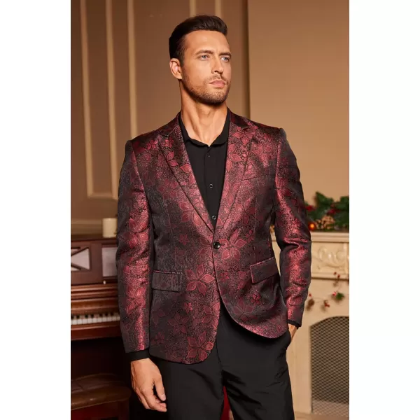 COOFANDY Mens Floral Tuxedo Jackets Slim Fit Suit Blazer Jacket for Dinner Prom Wedding