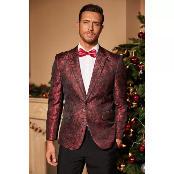 COOFANDY Mens Floral Tuxedo Jackets Slim Fit Suit Blazer Jacket for Dinner Prom Wedding