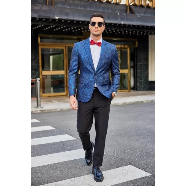 COOFANDY Mens Floral Tuxedo Jackets Slim Fit Suit Blazer Jacket for Dinner Prom Wedding