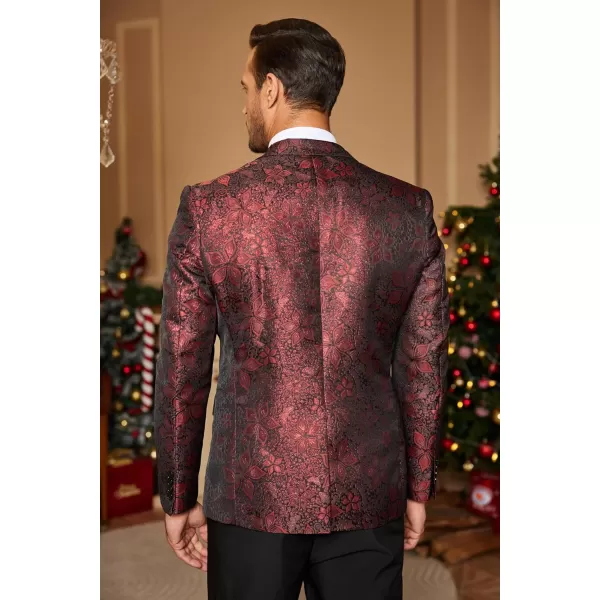 COOFANDY Mens Floral Tuxedo Jackets Slim Fit Suit Blazer Jacket for Dinner Prom Wedding