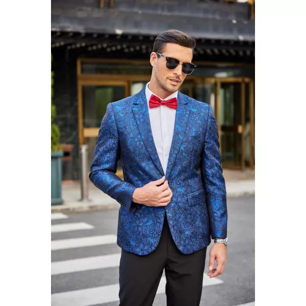 COOFANDY Mens Floral Tuxedo Jackets Slim Fit Suit Blazer Jacket for Dinner Prom Wedding