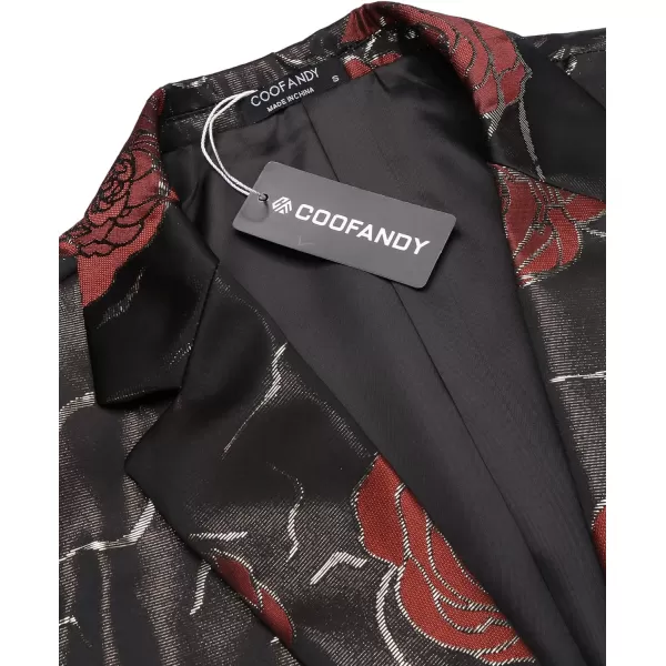 COOFANDY Mens Floral Tuxedo Jackets Slim Fit Suit Blazer Jacket for Dinner Prom Wedding
