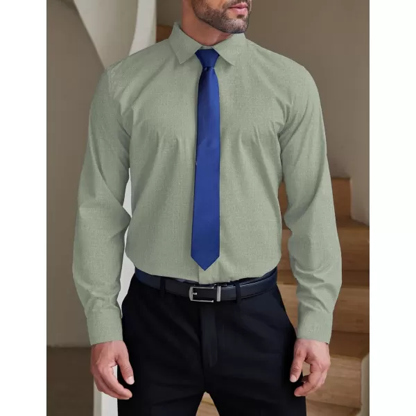 COOFANDY Men's Formal Dress Shirt Hidden Button Front Wrinkle Free Shirt Regular Fit Stretch Business Casual Shirts