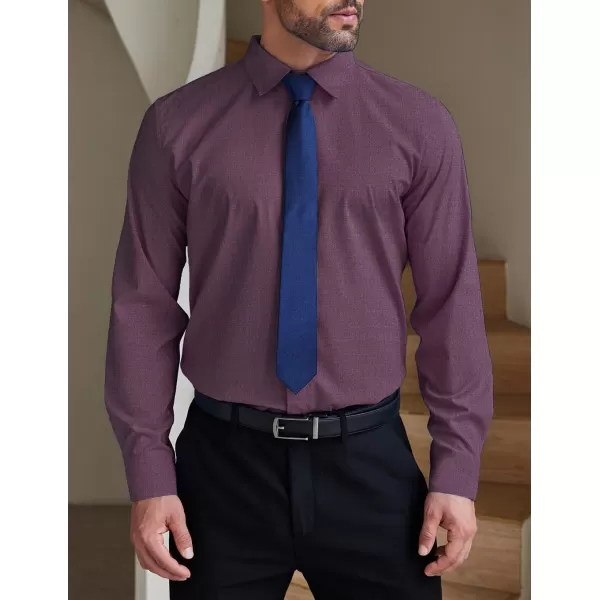 COOFANDY Men's Formal Dress Shirt Hidden Button Front Wrinkle Free Shirt Regular Fit Stretch Business Casual Shirts