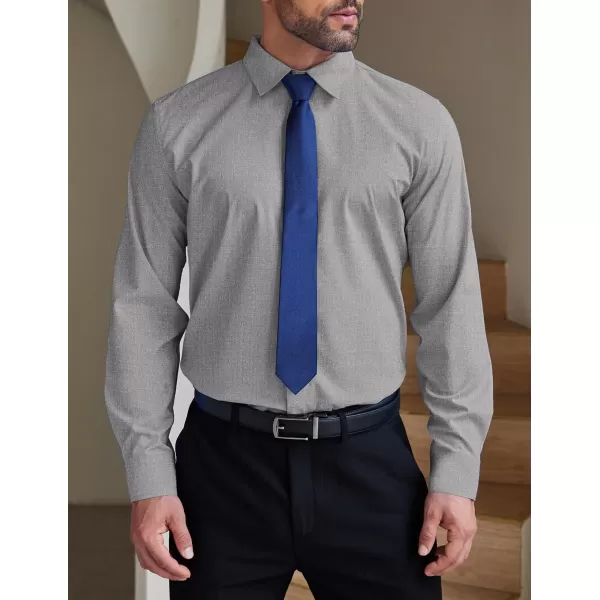 COOFANDY Men's Formal Dress Shirt Hidden Button Front Wrinkle Free Shirt Regular Fit Stretch Business Casual Shirts