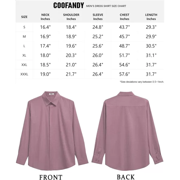 COOFANDY Men's Formal Dress Shirt Hidden Button Front Wrinkle Free Shirt Regular Fit Stretch Business Casual Shirts