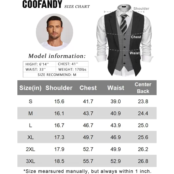 COOFANDY Men's Formal Fashion Vest Layered Waistcoat Business Dress Suit Vests for Wedding