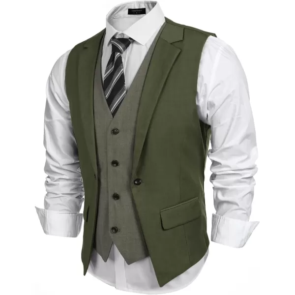 COOFANDY Men's Formal Fashion Vest Layered Waistcoat Business Dress Suit Vests for Wedding