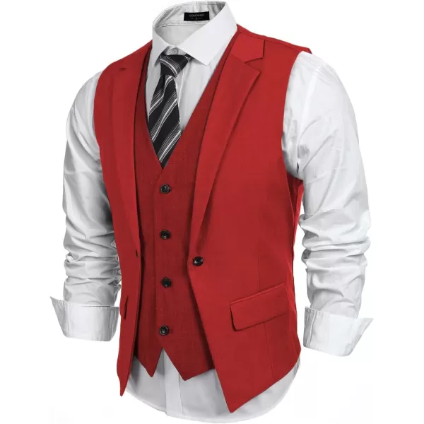COOFANDY Men's Formal Fashion Vest Layered Waistcoat Business Dress Suit Vests for Wedding