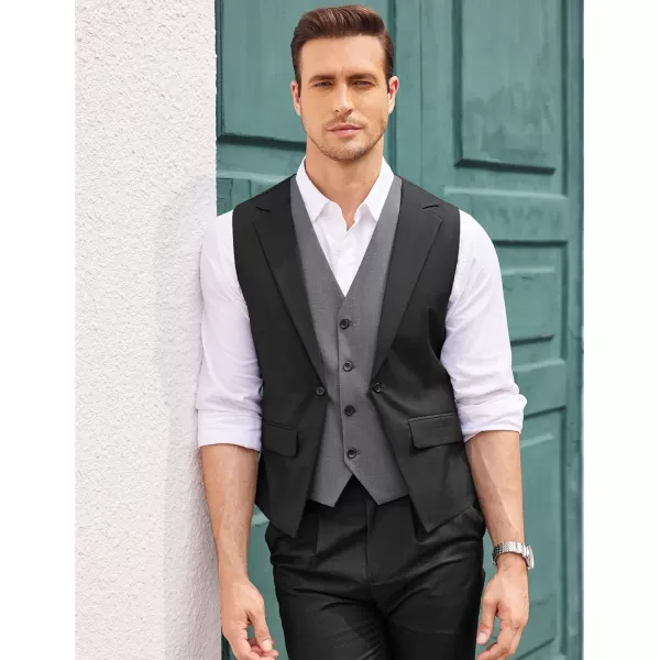 COOFANDY Men's Formal Fashion Vest Layered Waistcoat Business Dress Suit Vests for Wedding